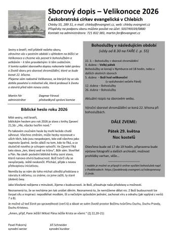 sborový dopis chleby